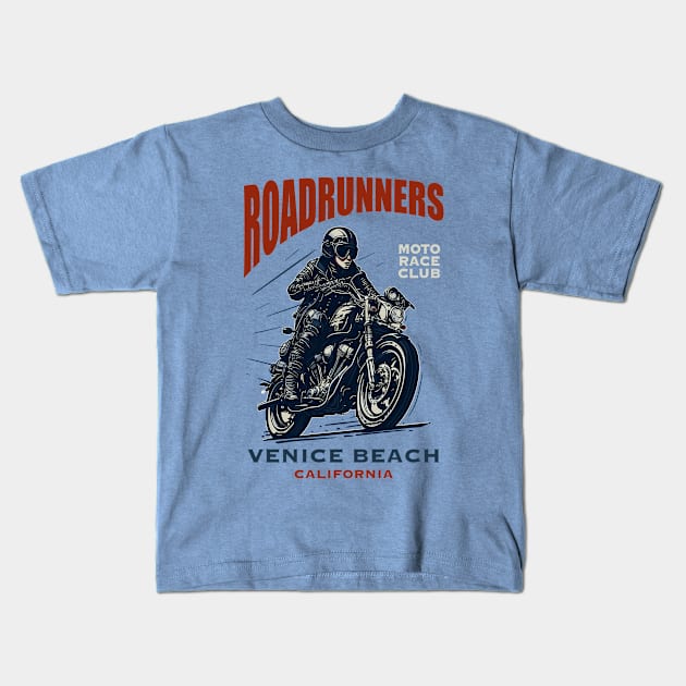 Roadrunners: Moto Race Club Kids T-Shirt by BAJAJU